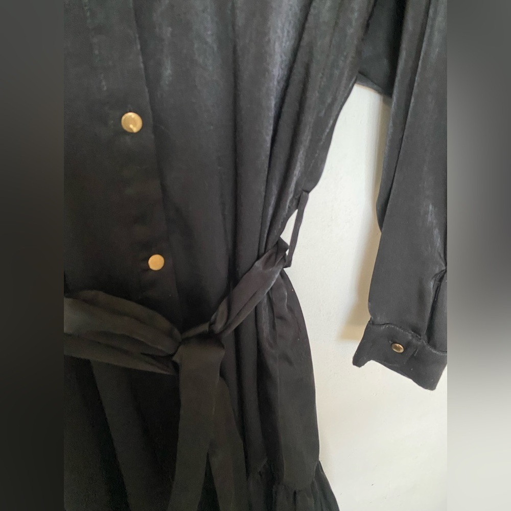 Zara Black Pleated Dolman Sleeve Dress - Picture 6 of 9